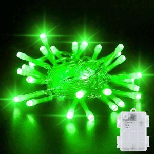 KAL-Guirlande Lumières Chambre Verte, 3M 30 Led Verte Avec 6H De Minuterie, Ip65 Guirlande Lumières Pile Pour L'Intérieur, L'Extérieur Et Les Décorations De Noël. - Neuf