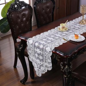 Nappe Vintage, Chemin De Table Rectangulaire, Dentelle Chemin De Table, Table De Mariage Dentelle Crochet, Pour Mariage, Festival, D&eacute;coration De Table, 40x120 Cm, White With Gold Thread - Neuf