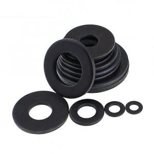 M5 rondelle Plate 100Pcs, 14mm de Diamètre, 1mm d'Épaisseur, l'Oxyde Noir de Haute Résistance 8 Grade de Fixations en Acier - Neuf