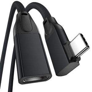 240W C&acirc;ble d'Extension USB C 1.8M, C&acirc;ble USB C 3.2 20Gbps M&acirc;le vers Femelle &agrave; Angle Droit, PD Charge Rapide Vid&eacute;o 4K, Extension de type C, pour USBC Hub/MacBook/iPad/Chargeur Mag-Safe/iPhone 16 15 - Neuf