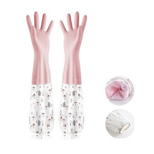 Gants en caoutchouc à manches longues,gants de lave-vaisselle réutilisables,gants de cuisine,de four,de nettoyage pour animaux de compagnie - Neuf