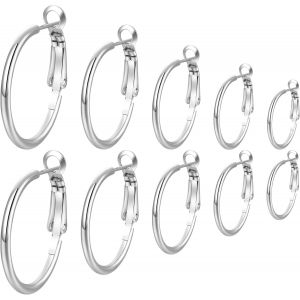 Kal-/5/6 Paires Boucles D'oreilles Femme Acier Inoxydable, Creoles Or Argent Femme, Grandes Creole Cr&eacute;ole Acier Inoxydable, Creoles 20/30/40/50/60/70mm - Neuf