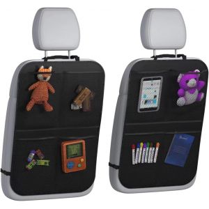 Subzonal-Organisateur Voiture, 2 Pi&egrave;ces Organisateur Siege Voiture, Noir Rangement Voiture Enfan, Imperm&eacute;able Et R&eacute;sistant Organisateur De Voiture Enfant, Pour Faciliter Le Rangement - Neuf