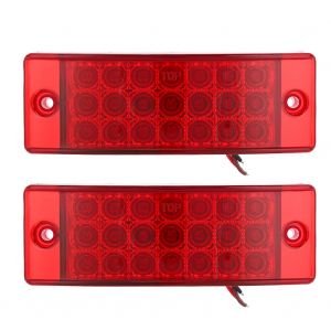 Lot de 2 feux lateraux de voiture a 21 LED haute luminosite pour camion, feux lateraux rouges - Neuf