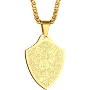 Kal-Collier Saint Christophe Avec Pendentif Saint Michel George Barbara Pour Homme Et Femme Le Sceau Des Sept Archanges Médaille Religieuse Médaille Disque Bijoux Cadeau Chrétien - Neuf