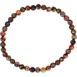 Kal-Taddart Minerals - Bracelet Rouge Marron En Pierre Pr&eacute;cieuse Naturelle Jaspe L&eacute;opard Avec Boules De 4 Mm Mont&eacute;es Sur Fil De Nylon &Eacute;lastique - Fait Main, 18 Cm, Caoutchouc, Jaspe - Neuf