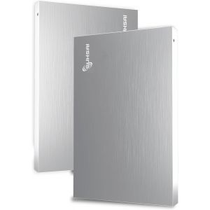 Disque Dur Externe Portable USB 2.0 Disque Dur de Stockage 1 to Disque Dur de Transfert de données Haute Vitesse Compatible avec PC,Mac,Windows,Ordinateur de Bureau (Argent) - Neuf