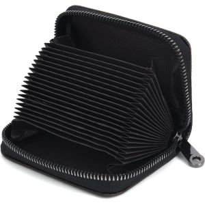 NSIECD-Porte Cartes de Cr&eacute;dit Cuir Fermeture Eclair, Cr&eacute;dit Portefeuille Blocage RFID avec 20 emplacements pour Cartes (Marron fonc&eacute;-18) - Neuf