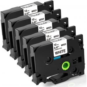 NouvelHorizonstore-Fimax Ruban Cassette TZe-231 12mm Compatible avec Brother P-touch Tape TZ Tze231 12mm 0.47 laminated White TZ Tze231,pour Etiqueteuse Brother P touch PT-H110LB PT-H107 H100R E100 D - Neuf