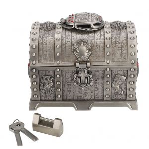 Boite de rangement pour bijoux de style vintage, etui de rangement pour bagues et colliers delicats avec serrure - Neuf