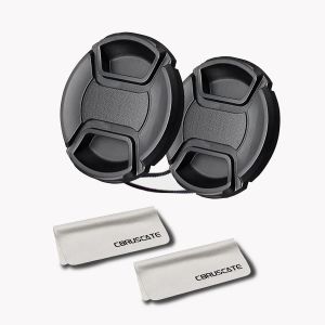 KAL-2 Bouchons D'Objectif De 58 Mm + 2 Chiffons De Nettoyage Pour Objectif Compatibles Avec Toutes Les Marques De 58 Mm Avec Objectifs D'Appareil Photo - Neuf