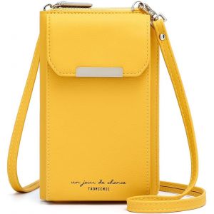 RFCBC-Sac Téléphone Portable Femmes Portefeuille en Cuir Petit Sac Bandoulière Femme Pochette Telephone Portable, Sac à Main Porte Feuille avec Porte Carte et Bandoulière Amovible - Neuf