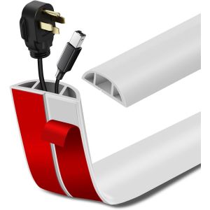 TIANYI-Passage de Cable au Sol adhésive PVC Flexible goulotte Passe Cable pour Bureau Maison entrepôt Concert (1m×5cm, Blanc) - Neuf