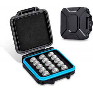 Bo&icirc;tier de rangement pour piles LR44, r&eacute;sistant &agrave; l'eau, anti-choc, pour 15 piles LR44/AG13/CR44/SR44/357/303/L1154/A76, LR44 - Pile bouton ronde non incluse - Neuf