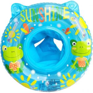 Flotteur D'anneau De Natation Pour Bébé, Flotteur De Piscine Gonflable Avec Siège Pour Bébé/Enfant De 6 À 36 Mois Frog Ring (Bleu) - Neuf