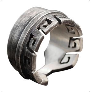 Kahfl-Bague Ajustable Homme Femme,Bague Plume Indienne Reglable Ouverte,Viking Une Bague Pouce Plume Anneau Bagues Reglables Orteil Bijoux Simple Vintage Pour Homme Ado Femmes Unisexe - Neuf