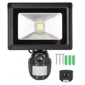 Camera de surveillance IP PIR Wifi 1080P, DVR de securite avec eclairage LED 10 W, lampe de jardin, prise US 110-240 V - Neuf
