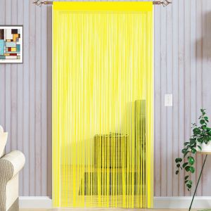 KALANKA-Rideau De Porte Rideau Porte Fenetre Rideau Anti Mouches pour Porte Exterieur Moustiquaire Rideaux Rideau Anti Mouche Exterieur Cloison De Séparation De Pièces (Jaune, 90x200cm(35x79'')) - Neuf