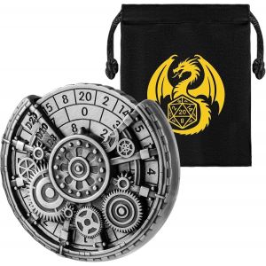Eryi-Creux Engrenag Roulette Dés Spinner, 7-En-1 Métal Spinner De Dés D&d, Gyroscope Du Bout Des Doigts, Cadeaux Dnd Avec Sacs Cadeau Logo Dragon, Jeu De Rôle, Accessoires De Jeu De Société, Argent F - Neuf