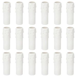 18 Pcs Tube De Bougie Avec Goutte, Cache Bougie, Douille De Bougie En Plastique, Chandelier De Noël Pour Halloween Noël Et Remplacer Les Lustres Appliques Murales Douille De Bougie - Neuf
