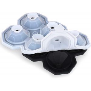 Kal-Plateau À Glaçon Avec Couvercle, Moules À Glaçons En Silicone 6 Grilles, Moule À Glaçons En Diamant, Matériau Silicone Avec Sécurité Alimentaire - Neuf