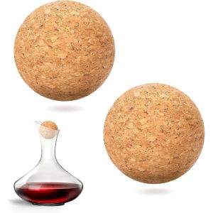 Checarzhn--No1-Lot De 2 Bouchons À Décanter, Bouchon En Liège En Bois Pour Vin, 5,3 Cm, Bouchon En Liège De Rechange Pour Carafe À Décanter En Verre - Neuf
