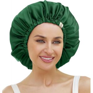 Femmes Soie Bonnet de Nuit Doux Double Couche Satin Doubl&eacute; Soie Enveloppe pour Cheveux R&eacute;glable Nuit Bonnet de Sommeil pour Longues Tresses Boucl&eacute;es Cheveux Naturels - Neuf
