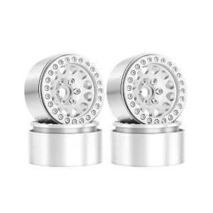 4pcs 1.9 m&eacute;tal Beadlock Moyeu de roue jante pour 1/10 rc trx4 scx10 scx10-ii 90046 scx10-iii axi03007 d90 argent - Neuf