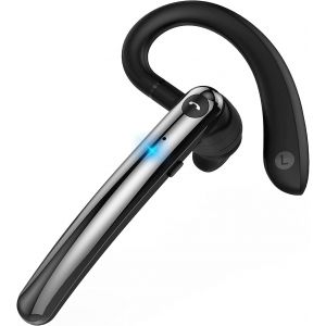 KALANKA-Casque Bluetooth 5.0 avec Deux Microphones, &Eacute;couteur sans Fil &Eacute;couteur Mains Libres avec Appel Vocal Super Clair, Son HiFi et Exp&eacute;rience Ultra L&eacute;g&egrave;re pour Les Affaires/Le Bureau/La Conduite - Neuf
