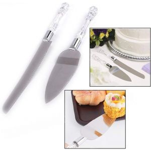 Mevronisshop-2 Piece Spatules &Agrave; P&acirc;tisserie Couteau &Agrave; G&acirc;teau, Ensemble De Couverts &Agrave; G&acirc;teau En Acier Inoxydable Couteau Et Pelle De Service Pour Anniversaire De Mariage - Neuf
