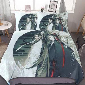 Parure De Lit 3 Pieces Adjzepuo Mo Dao Zu Shi, Motif Humoristique, 1 X 90 Pouces, Avec Housse De Couette Et 2 Taies D'oreiller. - Neuf