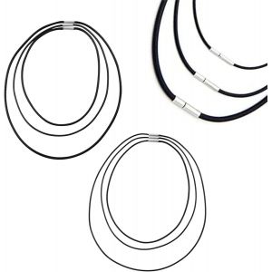 Kal-Lot De 9 Cha&icirc;nes En Cuir Pour Homme Et Femme - Pour Cha&icirc;nes Avec Fermoir - 1,5/2/3 Mm - Noir - Collier Pour Homme - Collier Tress&eacute; En Cuir Synth&eacute;tique - Pour Tous Les Jours, Les F&ecirc;tes, Le Bureau, - Neuf