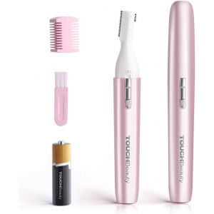 OAYEW-TOUCHbeauty Tondeuse Visage Sourcils Electrique Femme Mini Rasoir Facial &agrave; Pile, Rasage de Precision, Aucun Risque de Coupure, Une Petite Brosse de Nettoyage Fournie AG-1658P(Rose) - Neuf