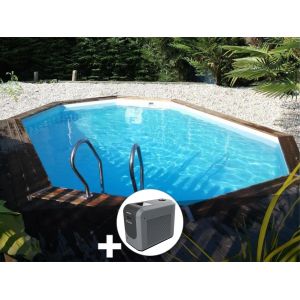Kit piscine bois Gr&eacute; Grenade 2 4,36 x 3,36 x 1,17 m + Poolican - Neuf