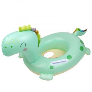 bouée gonflable pour piscine, jouet de piscine en forme de dinosaure avec queue sonore, idéal pour l'été, la plage ou les fêtes (vert clair) - Neuf