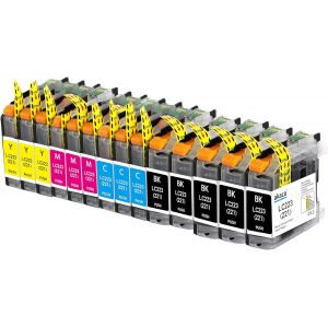 ERYI-Lc223 Xl Lot De 14 Cartouches D'Encre Compatibles Avec Brother Lc-223 Lc-221 Lc221, Pour Dcp-J562Dw J4120Dw Mfc-J480Dw J680Dw J880Dw J4420Dw J4620Dw J4625Dw J5320Dw J5620Dw J5625Dw J5720Dw - Neuf