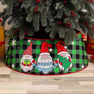 Collier de sapin de No&euml;l rond et scintillant, &eacute;l&eacute;gant panier de base de jupe de sapin brod&eacute; de paillettes pour la d&eacute;coration int&eacute;rieure des f&ecirc;tes, ornements du Nouvel An - Neuf