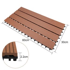 Dalle De Terrasse Dalles Clipsables En Bois Rev&ecirc;tement Carrelage 60 X 30 Pour Jardin Terrasse, Marron 48 Pi&egrave;ces - Neuf
