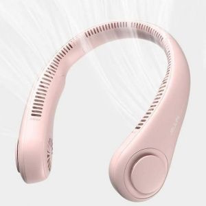 Ventilateur de cou portable, sans pales et mains libres - rose - Neuf