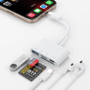 Lecteur de carte SD USB C pour iPhone 16/15,USB C SD TF Micro SD Adaptateur de carte SD avec ports SD Micro SD Type C USB A Lecteur de carte mémoire USB C pour iPhone 16/15,plus d'appareils USB - Neuf