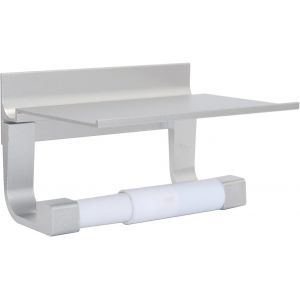 Porte-papier toilette avec colle d'étagère murale en aluminium et vis de perçage de salle de bain,argent - Neuf