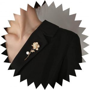 Kjdal-Broche Fleur Perle Cristal Vintage Broche Fleur Rose Or Broche Fleur Pavée Cz Broche Fleur Perle Broche Mariage Perle Épingle De Revers Banquet Badge Épingles Bijoux Pour Femmes Et - Neuf