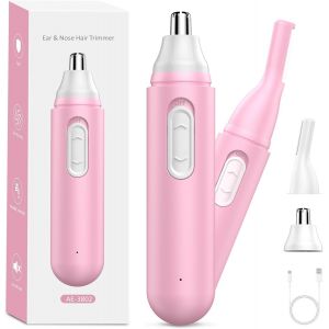 Tondeuse Nez Usb Rechargeable Pour Femmes Et Sourcils Rasoir Electrique- Pour Coupe Poils Nez, Oreilles, Sourcils- Design Compact Et Sans Douleur, Pour Hommes Et Femmes(Rose) - Neuf