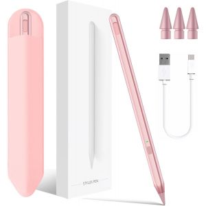 Stylet pour iPad 11e A16 2025 9e et 10e G&iquest;&iquest;n, Stylet iPad avec Porte-Crayon, Rejet de Paume, Sensibilit&iquest;&iquest; D'inclinaison, Stylo pour iPad 6/7/8/9/10, iPad Pro 11"" et 12,9"", iPad Air 3/4/5 - Neuf