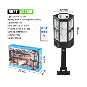 Lampe Solaire D'extérieur Avec Détecteur De Mouvement,Étanche Ip65,Lumière De Jardin,Lanterne De Rue Et De Cour,4 - 43led-B1451 - Neuf