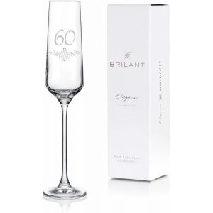 Poem Fl&ucirc;te &Agrave; Champagne Avec Gravure &iquest; Fl&ucirc;tes &Agrave; Champagne Modernes Avec Motif Ornemental Et Accent En Cristal,Cadeau Pour 60e Anniversaire,Homme Et Femme,Cadeau Pour Femmes Et Hommes - Neuf
