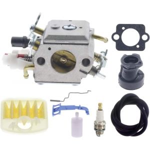 Carburateur pour Tronconneuse Husqvarna 340 340E 345 345E 346XP 350 350EPA 353 503283210 Kit avec Ligne de Carburant Filtre a Air Collecteur d'Admission Double Tube - Neuf