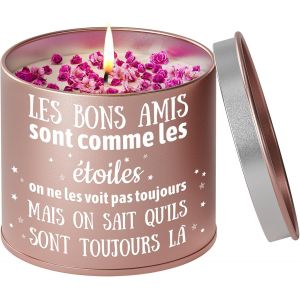Cadeau Meilleure Amie, Cadeau Amie Femme Aromath&eacute;rapie, Cadeaux De F&ecirc;te Des M&egrave;res No&euml;l Mariage Anniversaire Merci Pour Femme, Bougies Parfum&eacute;es Dans Des Pots En M&eacute;tal - Neuf
