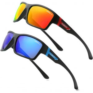 Lunettes De Soleil Polarisées De Sport Pour Homme Et Femme, Protection Uv, Cyclisme, Course À Pied, Lot De 2 Noir/Rouge + Noir/Bleu, 138Mm[Lunettes2128] - Neuf