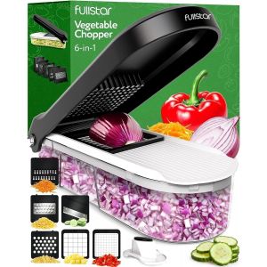 Chenquansarl-Coupe Legumes Multifonctions Et Mandoline Professionnelle Cuisine - Trancheur De Légumes - Decoupe Legumes Cube Oignon Carotte Concombre Tomates - Rapeuse Legume Et Fromage (Compact 6-En - Neuf